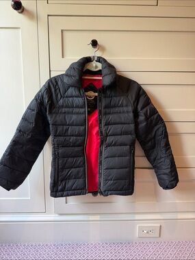 Kids Black Puffer Jacket with red Lining